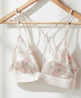 PINK Victoria's Secret Floral Velvet Bralette in Blush Photo 0