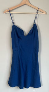 Victoria’s Secret Blue Satin Cami Slip Dress Size Small Photo 0