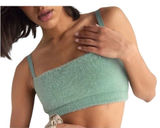 Gymshark‎ Whitney Simmons Sports Bra Large Green Eyelash Fuzzy Knit Bandau Top Photo 0