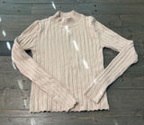 Forever 21 Women’s Ribbed Mock Neck Sweater Top Beige Size Small Photo 0