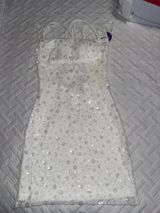 short white dress with sequins Photo 0