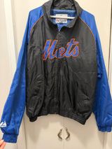 Majestic New York Mets MLB Full Zip Jacket Men's Size M Black Blue Orange Photo 0
