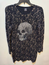 E.vil‎ Cashmere Rhinestone Skull Sweater Dress SZ L Photo 0