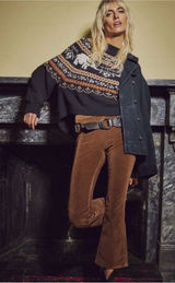 Free People In‎ My Feelings Cropped Bootcut Cord Pant in Chocolate Brown Size L Photo 0