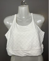 Nike Dri-FIT Sports Bra Womens Large White Diamond Knit Racerback Stretch Photo 0