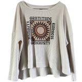 Anthropologie Real Fun, Wow! Gratitude Graphic Sun Waffle Thermal Top Cream M Photo 0