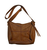 The Sak 100% Leather Crossbody Bag Cognac Brown Studded Boho Rustic Casual Photo 0