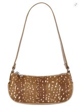 No Boundaries Women's Spotted Brown Shoulder Bag - Chic Cowhide/Doe Look Photo 0