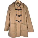 MICHAEL Michael Kors Tan Wool Blend Hooded Duffle Coat Toggle Closure Size 10 Photo 0