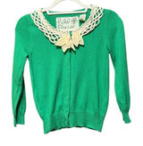 Anthropologie Field Flower Shamrock Green Cashmere/Cotton Blend Cardigan Sz‎ S Photo 0