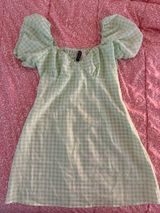 H&M Green Plaid Dress Photo 0
