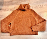 Old Navy Womens Medium M Ribbed Turtleneck‎ Cropped Sweater Toasty Orange Photo 0