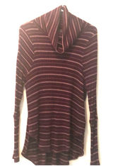 We The Free mock turtleneck long sleeve top dark plum size M Photo 0