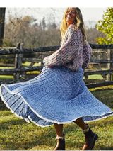 Free People Gold Coast Knit Maxi Skirt Bottled Blue Size XS Photo 0