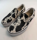 Vans Classic Slip-On Cow Print Black White Canvas Sneakers Womens 8.5 Mens 7 Photo 0