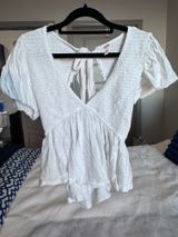 White Ruffle Free People Top Photo 0