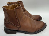 Franco Sarto Leather Ankle Boots Size 7.5 Brown Horrace Chelsea Booties Slip On Photo 0