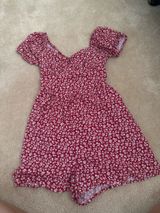 Red Hollister Romper Floral Photo 0