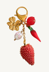 Gold Plated Strawberry Garden Bag Charm & Keychain Stainless Steel Photo 0