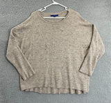Apt.9 Sweater‎ Women XL Tan Speckled Casual Drop Sleeve Scoop Neck Photo 0