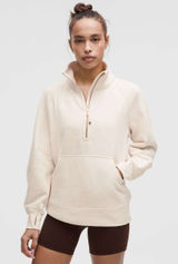 Lululemon Scuba Oversized Funnel Neck Half 1/2 Zip Sweatshirt Long Gold XS/S Photo 0