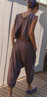 NWOT Free People Movement Hot Shot Harem Onesie $80 driftwood XS Photo 0