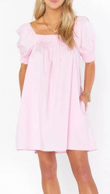 New Look Petite Pink Puff Sleeve Smocked Babydoll Mini Dress XS Photo 0