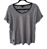 Lauren Ralph Lauren Women's Striped T Shirt Top XL Navy Blue‎ White Casual Photo 0