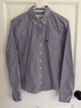 Abercrombie & Fitch Y2K Blue Striped Fitted Button Down Shirt M Photo 0