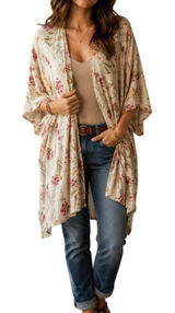 American Eagle floral kimono with bell sleeves Size S Photo 0