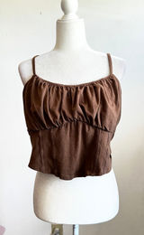 Hollister Brown Babydoll Top Coquette Soft Girl Fairycore‎ Romantic XXL Photo 0