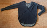 Free People Navy Blue Fleece Sweatshirt Size S Deep V Neck Oversized Photo 0