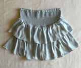 Altar'd State Baby Blue Mini Skort Tiered Ruffles Shirring Sz L Preppy Tennis Photo 0