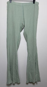 Free‎ People Women Cotton Pants Medium Sage Green Flare Lettuce Edge Gauze Photo 0