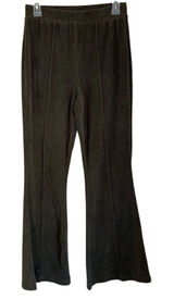 Aerie Groove ON Velour High Waisted Flare Pant Pull ON Ribbed Army‎ Green Size S Photo 0
