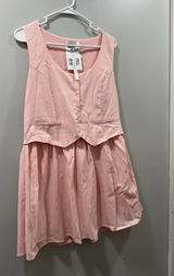 Paper heart vest dress size L new with tags linen pink Photo 0