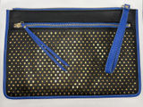 Urban Expressions Black Cobalt Blue Gold Laser Cut‎ Diamond Wristlet Clutch Bag Photo 0