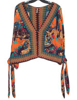 Free People Catch Me If You Can Top Boho Hippie Festival Western Button Up Tie S Photo 0