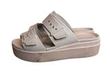Crocs Taupe Double Buckle Platform Slide Sandals Flatform Comfort Size 8 Women's Photo 0