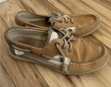 Sperry Wm 6M Tan Loafers‎ Boat Shoes Leather Beige Slip On Casual Chic Photo 0