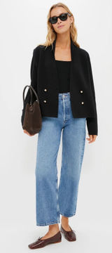 Tuckernuck Cassandra blazer sweater size M black new with tags knit cardigan Photo 0