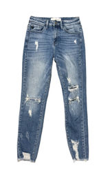 KanCan High Waisted Distressed Jeans Women's 26 Light Wash Denim Faded Stretch Photo 0