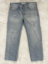 PacSun Boyfriend Jeans Light Wash Distressed Ripped Raw Hem Women's Size 28 Photo 0
