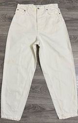 Zara The Petit Women Off White‎ Tapered High Rise Relaxed Fit Boho Jeans Size 6 Photo 0