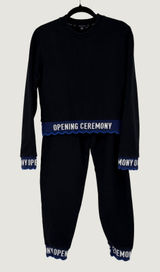 Opening Ceremony Black Scalloped Logo Sweatshirt and Jogger Set‎ Womens XS Photo 0