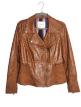 By Anthropologie Brown Robyn Faux Leather Moto Jacket Size Medium Photo 0