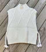 Madewell Women's Side Tie Sweater Vest Cream Wool Blend Size S Photo 0