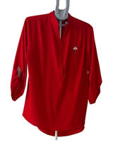 UG Apparel Ohio State Buckeyes Red Roll Tab Sleeve Tunic Blouse Women 1X OSU Photo 0