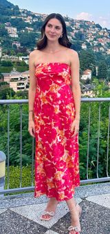 Red Floral Maxi Dress Photo 0