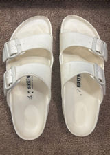 White Birkenstock Sandals Arizona Women’s Photo 0